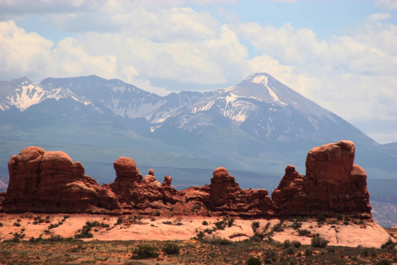 Arches National Park, Utah. For those in the desert, a few drops of water from the mountain means a lot.
