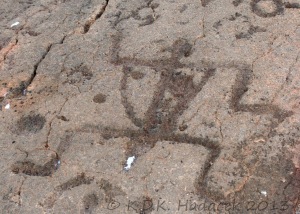 glyph, warrior, Hawaiian petroglyph,